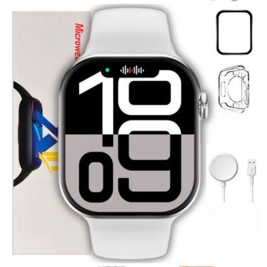 Imagem de Smartwatch Relógio Branco S10 Luxo Prova D'agua Amoled Faz e Recebe Li