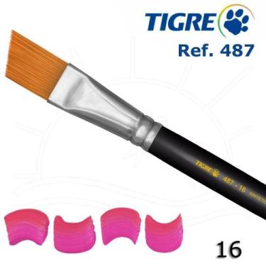 Imagem de Pincel Tigre 487 - Chanfrado Sintético Dourado Acetinado, 16