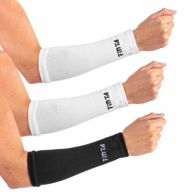 Imagem de Kit 3 Pares Manguito Curto Protetor Antebraço para Vôlei Finta, Branco