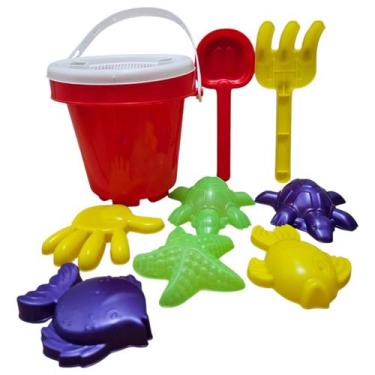 Imagem de Balde Praia Infantil Castelo Kit Brinquedos de Areia Verão - Corpo Dou
