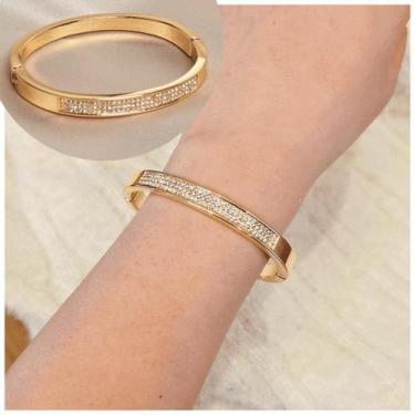 Imagem de Bracelete Pulseira Noiva Feminino Luxuoso Festa Strass - REIS ACESSÓRI