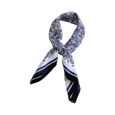 Imagem de Lenço De Seda Com Estampa Paisley Para Mulheres, Design Luxuoso, Peque