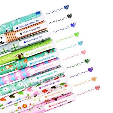 Imagem de SITAKE 10 canetas fofas kawaii divertidas, esferográficas coloridas de gel de escrita de 0,38 mm, artigos de papelaria coreanos japoneses, material escolar para adolescentes e mulheres presentes