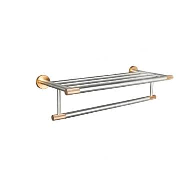 Imagem de Knurling Design Rose Gold Escovado Montagem na Parede Gancho Suporte de Papel Higiênico Barra de Toalhas Instalações de Cozinha Acessórios de banheiro, toalheiro