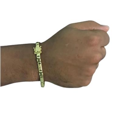 Imagem de Pulseira 5mm de moeda antiga elo chapado c/ 9 gramas