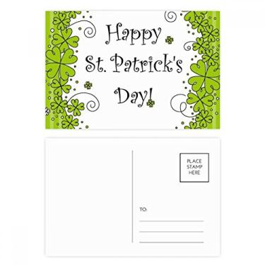 Imagem de Trevo de quatro folhas da Irlanda Happy São Patrício, conjunto de cartões postais de aniversário para enviar cartões de agradecimento