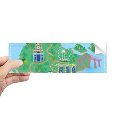 Imagem de DIYthinker Adesivo retangular de para-choque de mapa de viagem Singapura para janela de notebook
