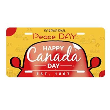 Imagem de Placa de carro com slogan Maple Leaf Happy Canada Day 4 de julho, decoração de carro, dia da paz