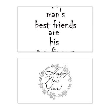 Imagem de Citação A Man's Best Friends Are His Ten Fingers Festival Ano Novo Cartão Bless Mensagem Presente