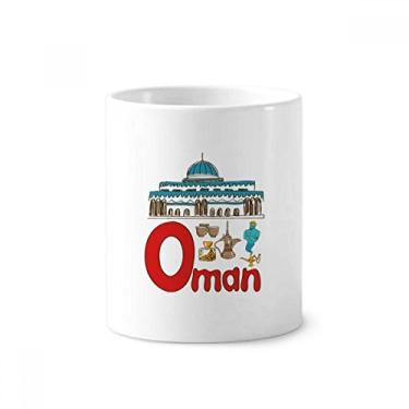 Imagem de Suporte para caneta de escova de dentes com símbolo nacional Oman com suporte de cerâmica