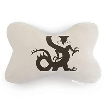 Imagem de DIYthinker Almofada de apoio de cabeça com estampa chinesa de dragão para decoração de carro, decoração de pescoço