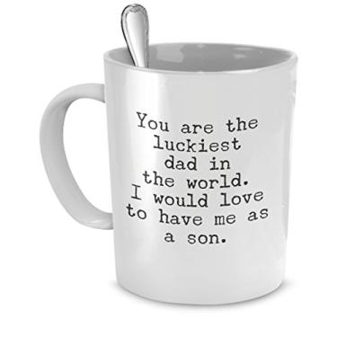 Imagem de Caneca engraçada para o papai - You Are the Luckiest Dad in the World - Presente para pai de filho