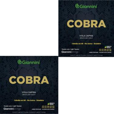 Imagem de Kit 2 Encordoamento Viola Giannini Cobra GESVL Cobre Prateado Leve