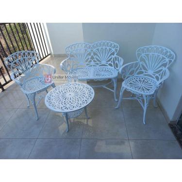 Imagem de Conjunto de Mesa Para Jardim Primavera com Namoradeira e Mesa Baixa em Alumínio Fundido Unifer Móveis