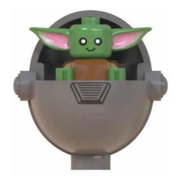 Imagem de Baby Yoda Aeroba Mandalorian Boneco Blocos Montar Star Wars