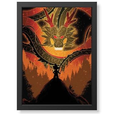 Imagem de Quadro Decorativo Dragon Ball Shenlong e Goku vidro premium geek.frame decoração sala quarto anime presente decorativo parede otaku gamer qualidade