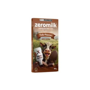 Imagem de Barra De Chocolate Vegano Zeromilk Sem Glúten 40% Cacau 80G