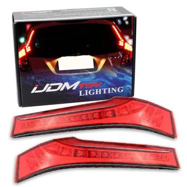 Imagem de iJDMTOY (2) Luzes de freio traseiras de LED de lente vermelha, compatíveis com Honda Fit 2015, substituição OEM alimentada por 14 peças de luzes LED SMD de alta potência