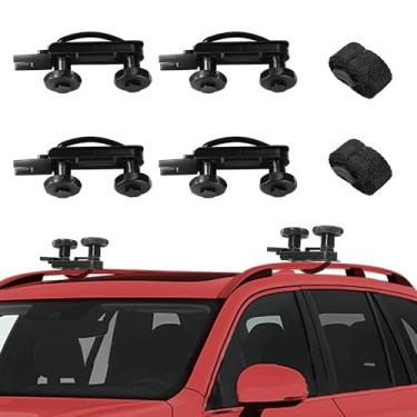 Imagem de JSCARLIFE Clipe de parafuso em U para caixa de teto, 4 peças de braçadeiras universais de aço inoxidável para caixa de telhado, parafusos de suporte de carga no telhado, acessórios de montagem de van