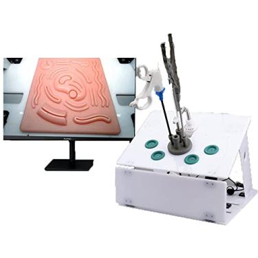 Imagem de Simulador De Cirurgia Profissional Instrutor De Pinça De Agulha, Caixa De Treinamento Laparoscópico, Com 4 Instrumentos Cirúrgicos 10 Módulos De Treinamento,30degrees