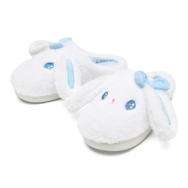 Imagem de NZFUN Pantufas de coelho para mulheres e homens, lindo laço felpudo, fofo, confortável, desenho animado, feminino, coelho peludo, almofada de nuvem para casa, quarto, casa, casa, casa, para uso