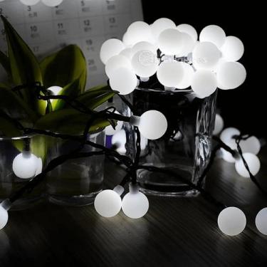 Imagem de Pisca Cordão Bolinha 100 Led Branco Natal 8 Metros Para aniversário Ca