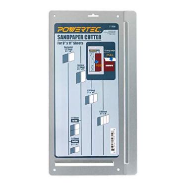 Imagem de Cortador de lixa Powertec 71336 | Lojas de trabalho em madeira e lojas de artesanato | Para corte preciso e limpo de folhas de papel de areia | Corte fácil personalizado 1/4, 1/2 e 1/3 folhas para seus projetos de lixamento