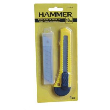 Imagem de Estilete plastico hobby 18mm com 10 laminas hammer