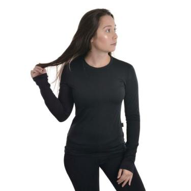 Imagem de Blusa Manga Longa Peluciada Feminina Dicors, GG, Preto