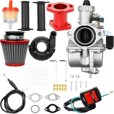 Imagem de Kit de carburador VM22 de 26 mm adequado para motores Predator 212cc 224cc 196cc, mini bicicletas Coleman CT200U/BT200X, KT196 Go Karts, GX160 6,5HP Honda Clone, Baja MB200 com conjunto de acelerador