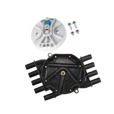 Imagem de Partuto Conjunto de distribuidor de ignição, tampa do distribuidor e kit de rotor, para Chevrolet Express 1500 1996-2002, plástico, 10452459 10452457, preto, 1 conjunto de substituição