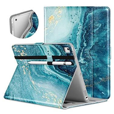 Imagem de DTTO Capa para iPad 9,7 polegadas 5ª/6ª geração 2018/2017 com suporte para Apple Pencil, capa de couro premium para Apple iPad 9,7 polegadas, também serve para iPad Pro 9,7/Air 2/Air - Sandy Wave