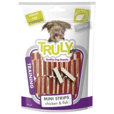 Imagem de Truly Training Petisco Cães Mini Tiras Frango E Peixe - 90G