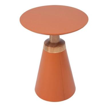 Imagem de Mesa lateral Luiza em madeira maciça e Mdf - Bac Móveis, Natural / Ter