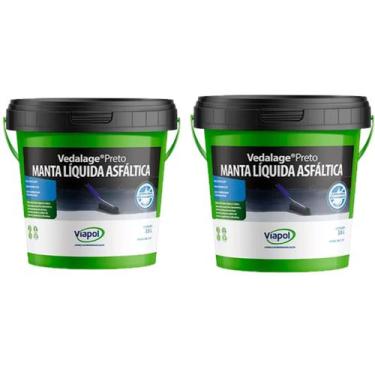 Imagem de Kit 2 Vedalage Preto Manta Líquida À Base Asfalto - Galão 3,6 L Viapol