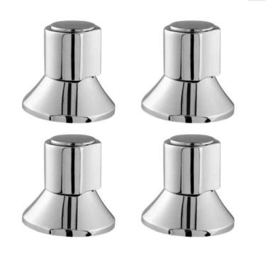 Imagem de Kit 4 Acabamento Registro Padrão Docol C40 Gaveta Pressão Metal - MQC 