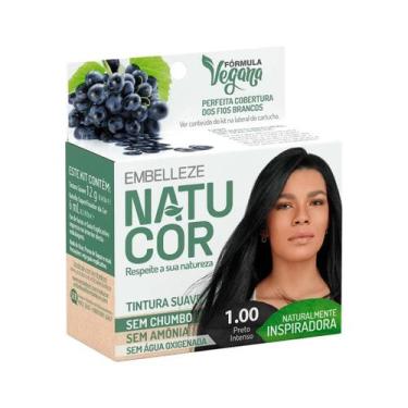 Imagem de Mini Kit Tintura Suave Natucor 1.00 Preto Intenso - Embelleze