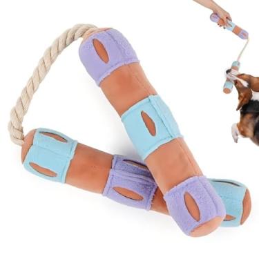 Imagem de Playful Paws Nunchakus Brinquedo de mastigar para cães, brinquedos de enriquecimento de cães com petiscos barulhentos e ocultos, quebra-cabeças interativos para cães, snuffle para cães (laranja)