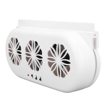 Imagem de Ventilador de Exaustão de Carro Movido a Energia Solar Ventilador de Ventilação Portátil para Resfriamento de Veículos Com Interface USB (Branco)