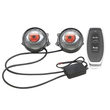 Imagem de Olho LED Lente Farol de carro Devil Eye Faróis Luzes decorativas de carro, 6 padrão de olho ajustável, com controle de interruptor, controle remoto LED Devil Eye Light, para farol de motocicleta,