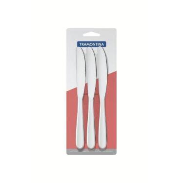 Imagem de Conjunto De Facas De Mesa Angra Tramontina Em Aço Inox 3 Peças Tramont
