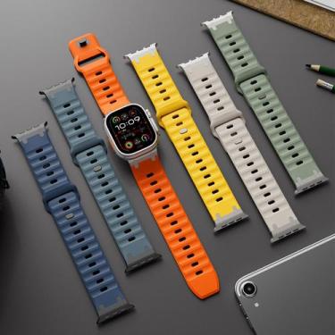 Imagem de Pulseira p/ Apple Watch 46mm 45mm Ultra 49mm Casefy Shipman, Stone/Tit