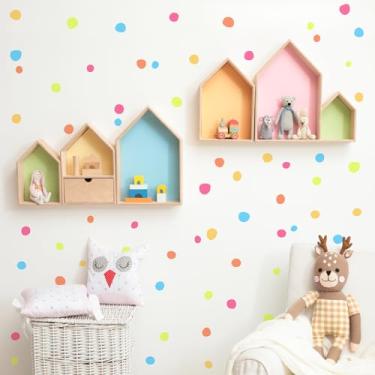 Imagem de Adesivo de Parede Bolinhas Coloridas Irregulares 70un Cobre 2m²