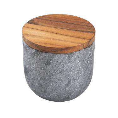 Imagem de Saleiro Tramontina Organic Teca Pedra Sabão 12cm Fsc Tramontina