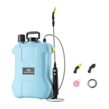 Imagem de Ioensy Pulverizador elétrico de mochila para gramado, irrigação agrícola de alta pressão, haste retrátil portátil, 3 bicos de névoa para fazenda doméstica, 15l Azul