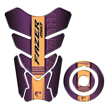 Imagem de Kit Adesivo Protetor Tanque E Bocal Moto Yamaha Fazer 150 2023-2024 Cor Roxo
