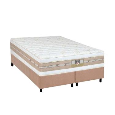 Imagem de Cama Box King: Colchão Molas Pocket Ensacadas Castor Silver Star Air Double + Base Crc Suede Clean (193x203)