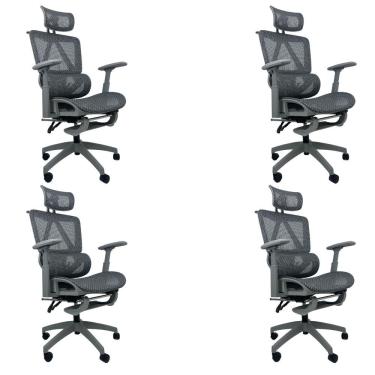 Imagem de Kit 4 Cadeiras de Escritório Presidente Executiva Oficial Titan Cinza