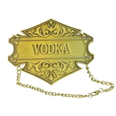 Imagem de Etiquetas de decantador de vinho para uísque – Etiquetas vintage em uma corrente para álcool – Etiqueta de garrafa de licor para vodca, rum, uísque, conhaque de bourbon Tequila Gin (Vodka)