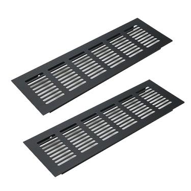 Imagem de MTMTOOL Grade de ventilação de liga de alumínio 250 x 80 mm (9,8" x 3,1") Retangular Louvered Ventilação para guarda-roupa, sapatos, armário, pacote com 2